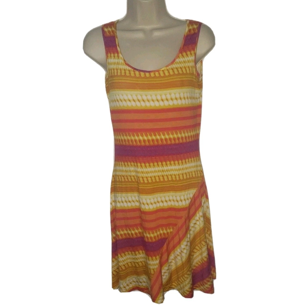Calvin Klein Sleeveless Beach Sheath Sun Dress Striped Tie Dye Women's Size 2